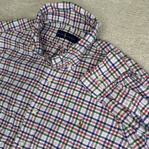 Men's Ralph Lauren Large Plaid Long Sleeve Button Down Shirt‎ Preppy